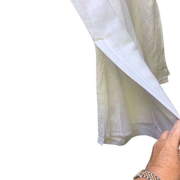 Boston Proper White Wide-Leg Linen Blend Pants Size 6 - Picture 4 of 7